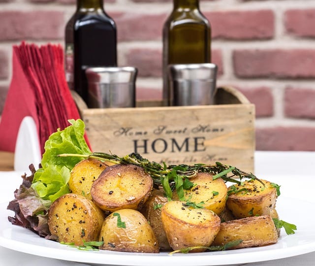 These roasted potatoes are a delicious example of a low calorie dense food.